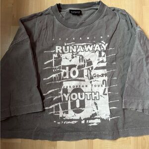 Topshop Cropped Graphic Tee